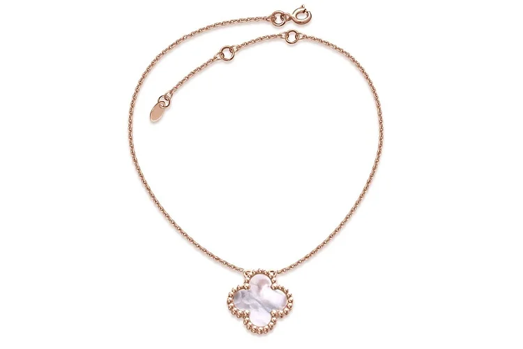 Колье Клевер из красного золота с перламутром