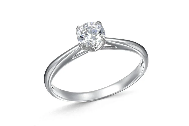 Кольцо из белого золота с кристаллом swarovski