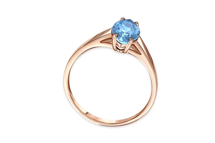 Кольцо из красного золота с топазом swiss