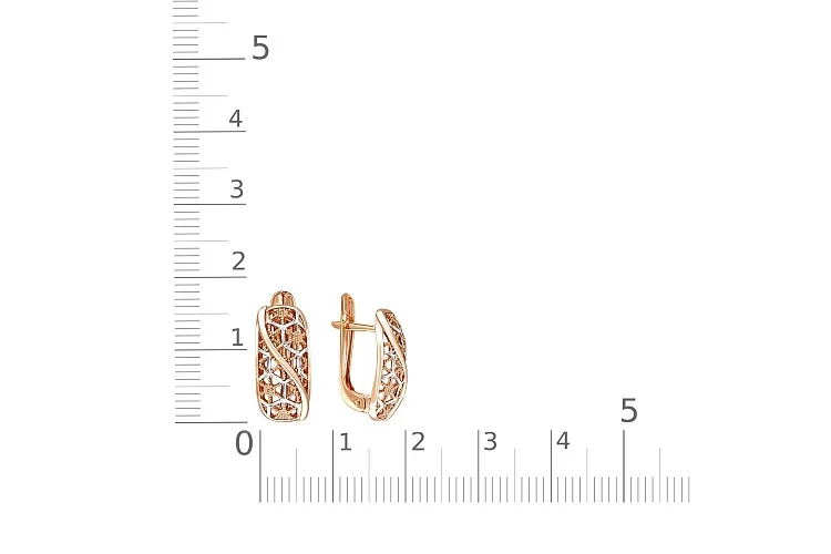 Серьги из красного золота без вставок