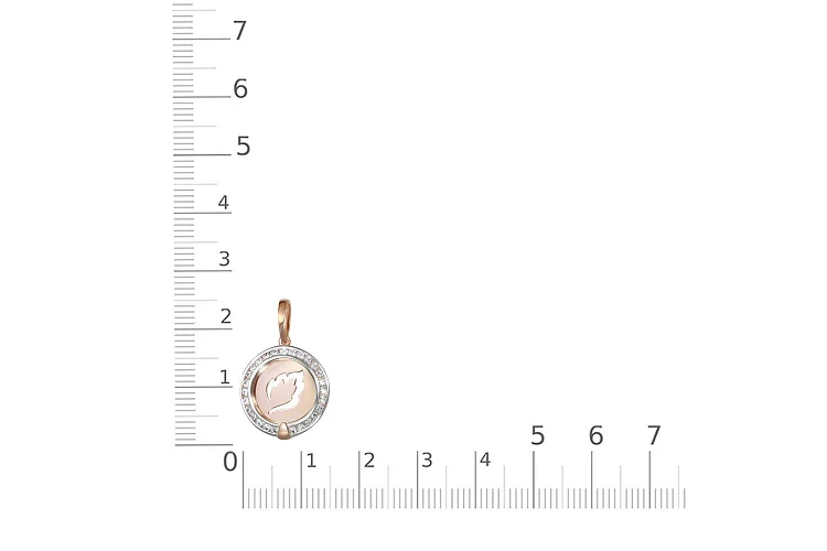 Подвеска Веточка из красного золота с 27 фианитами