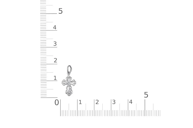Крест из белого золота без вставок