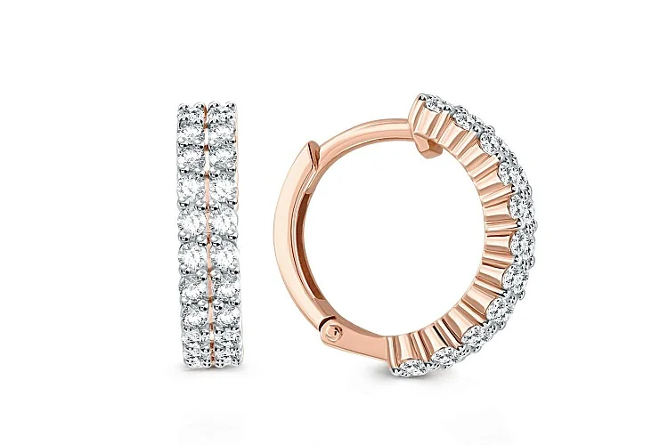 Серьги Дорожки из красного золота с 44 фианитами