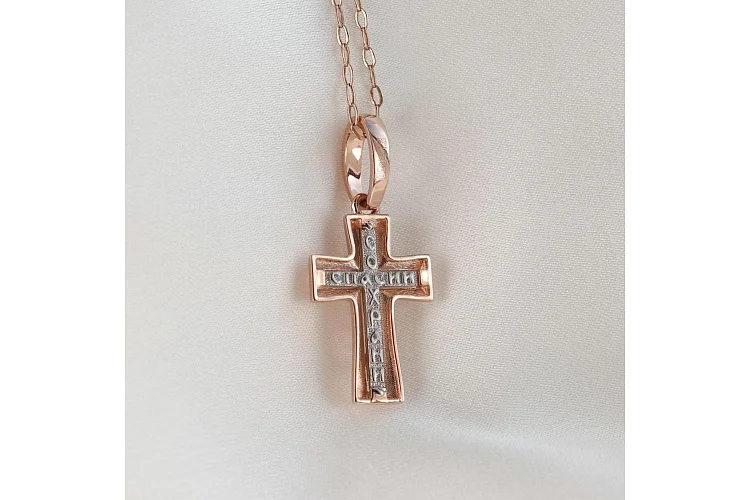 Крест из красного золота без вставок