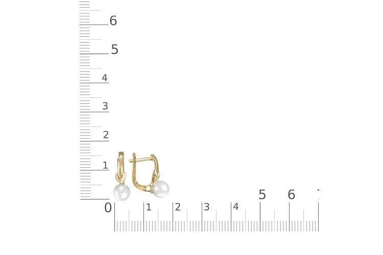 Серьги из жёлтого золота с 2 жемчужинами