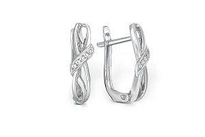 Серьги из белого золота с 10 бриллиантами