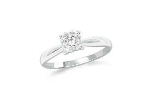 Кольцо из белого золота с 9 выращенными бриллиантами