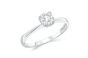 Кольцо Малинка из белого золота с 9 муассанитами