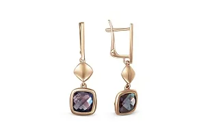 Серьги из красного золота с 2 александритами