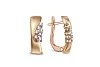 Серьги из красного золота с 14 фианитами