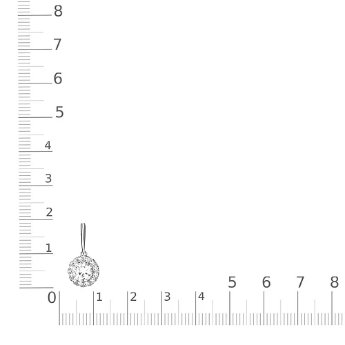 Подвеска из белого золота с 13 фианитами