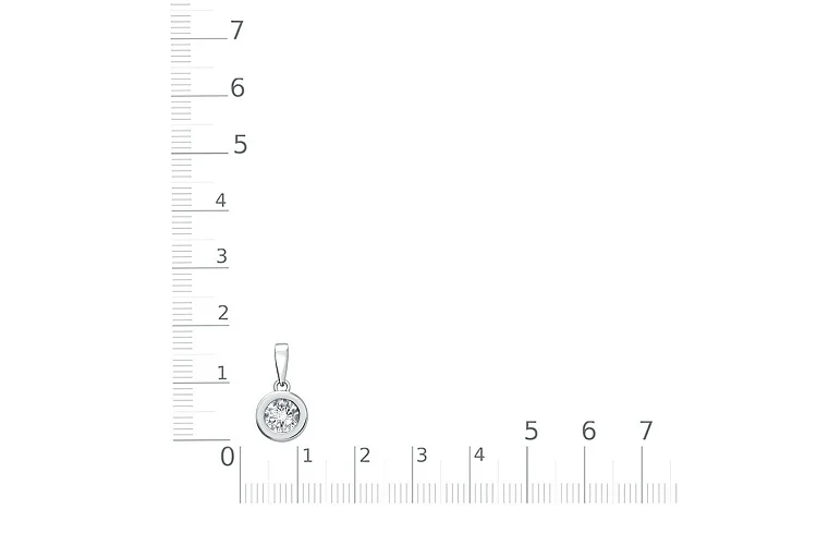 Подвеска Круг из белого золота с бриллиантом