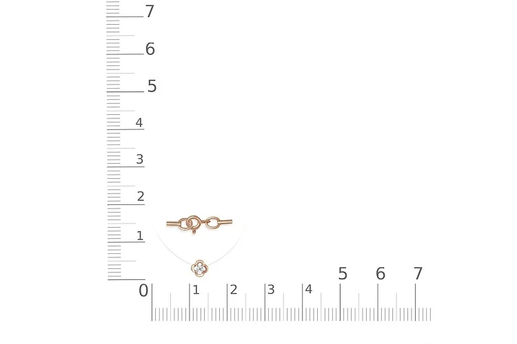 Колье Цветок из красного золота с бриллиантом