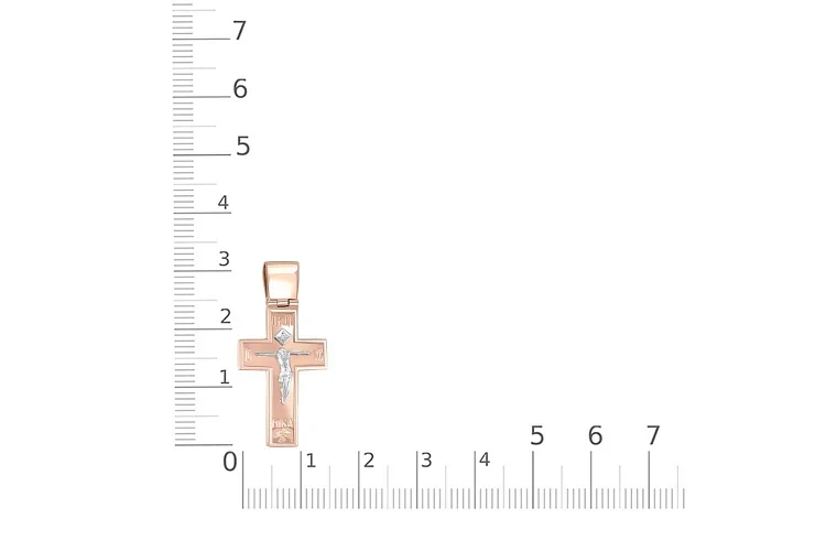 Крест из красного золота с бриллиантом