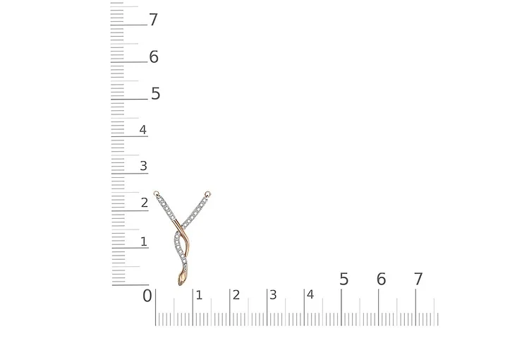 Колье Змея из красного золота с 20 фианитами