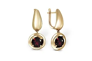 Серьги из жёлтого золота с 2 ситаллами