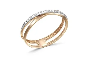 Кольцо Дорожка из красного золота с 17 бриллиантами