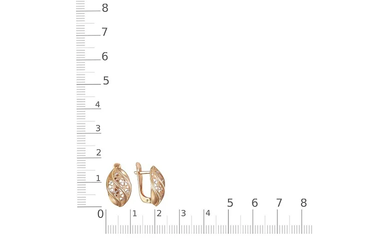 Серьги из красного золота без вставок