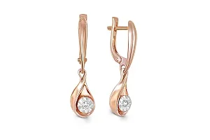Серьги из красного золота с 2 бриллиантами
