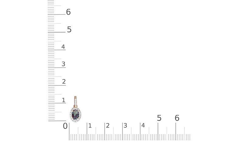 Подвеска из красного золота с александритом и 19 фианитами