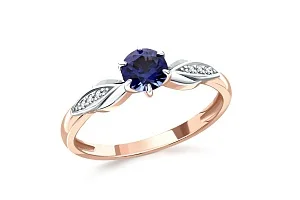 Кольцо из красного золота с сапфиром и 6 бриллиантами
