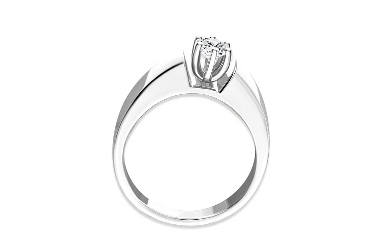 Кольцо из белого золота с бриллиантом