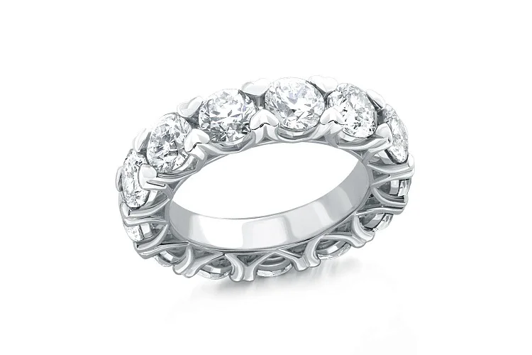 Кольцо Дорожка из белого золота с 15 бриллиантами