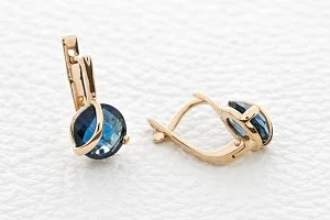 Серьги из красного золота с 2 топазами лондон