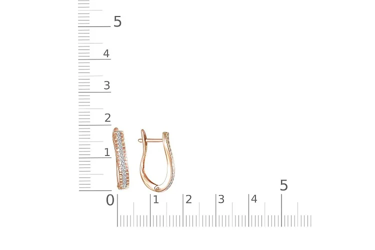 Серьги Дорожки из красного золота с 28 бриллиантами