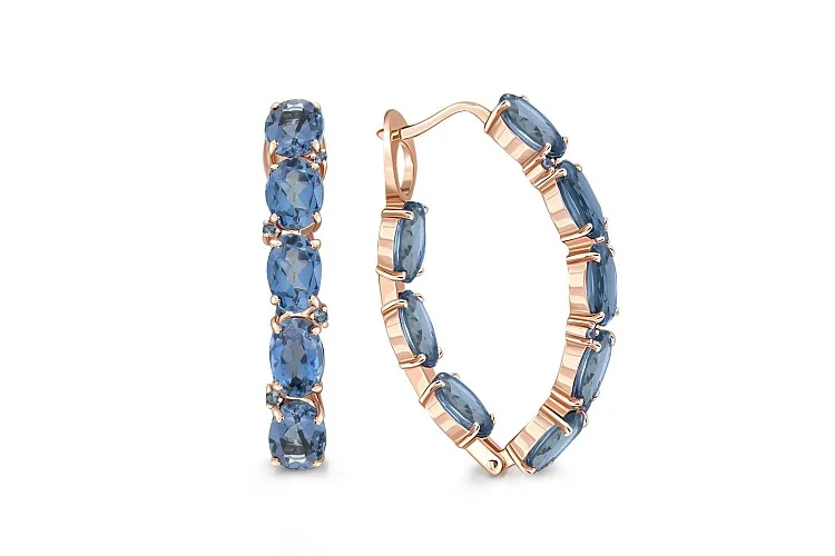 Серьги из красного золота с 24 топазами лондон