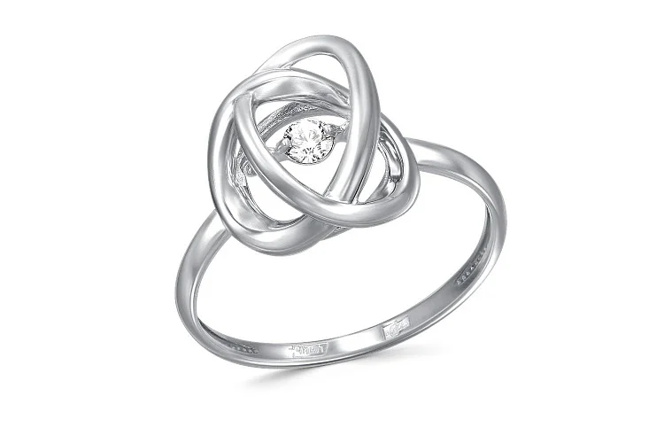 Кольцо из белого золота с фианитом