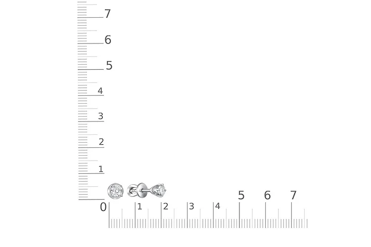 Серьги-пусеты из белого золота с 2 бриллиантами