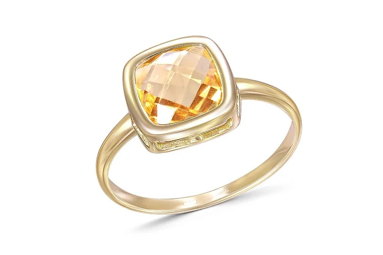 Кольцо из жёлтого золота с цитрином