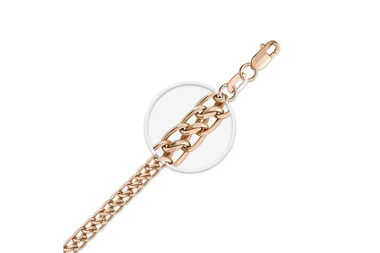 Браслет плетение царь ⌀ нити 0,70 мм  из красного золота без вставок