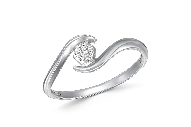 Кольцо из белого золота с 7 бриллиантами