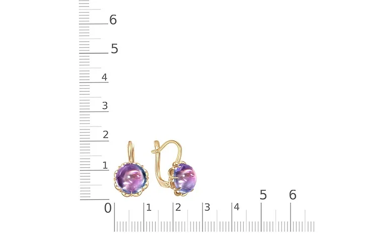 Серьги из жёлтого золота с 2 наноситалами