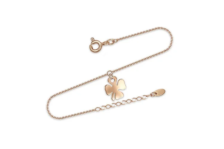 Браслет Клевер из красного золота без вставок