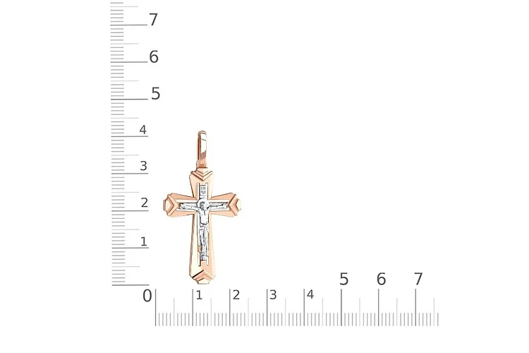 Крест из красного золота без вставок