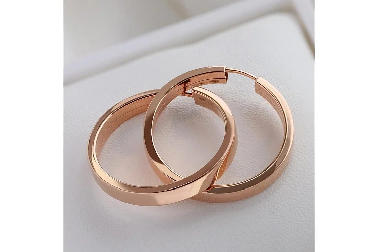 Серьги-конго из красного золота без вставок