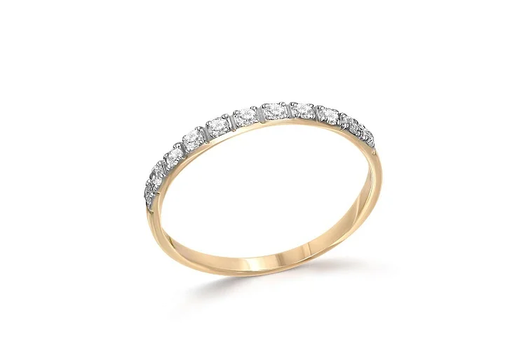 Кольцо Дорожка из жёлтого золота с 13 бриллиантами