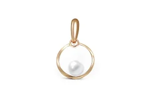 Подвеска Круг из красного золота с жемчугом