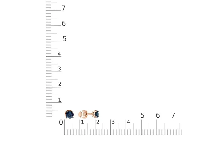 Серьги-пусеты из красного золота с 2 сапфирами