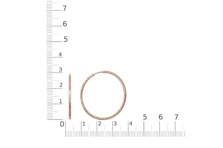 Серьги-конго из красного золота без вставок