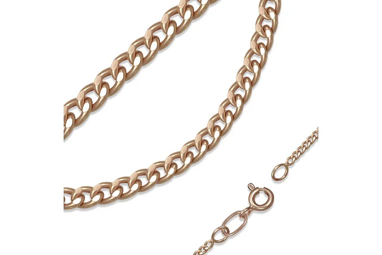 Цепь плетение панцирь ⌀ нити 0,50 мм  из красного золота
