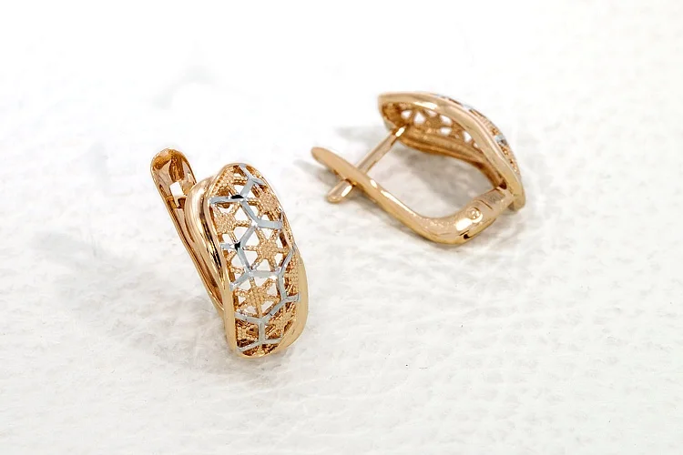 Серьги из красного золота без вставок