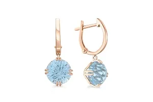 Серьги из красного золота с 2 топазами sky