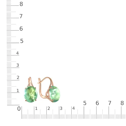 Серьги из красного золота с 2 наноситалами