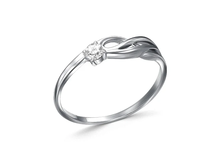 Кольцо из белого золота с фианитом