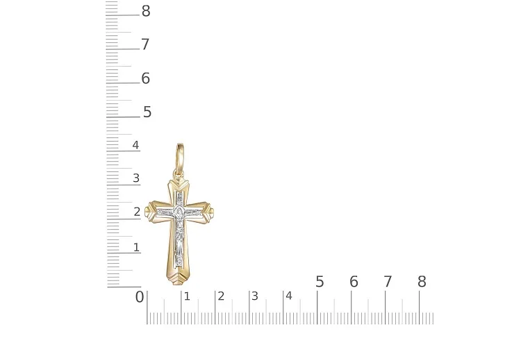 Крест из жёлтого золота без вставок