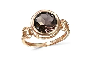 Кольцо из красного золота с раухтопазом